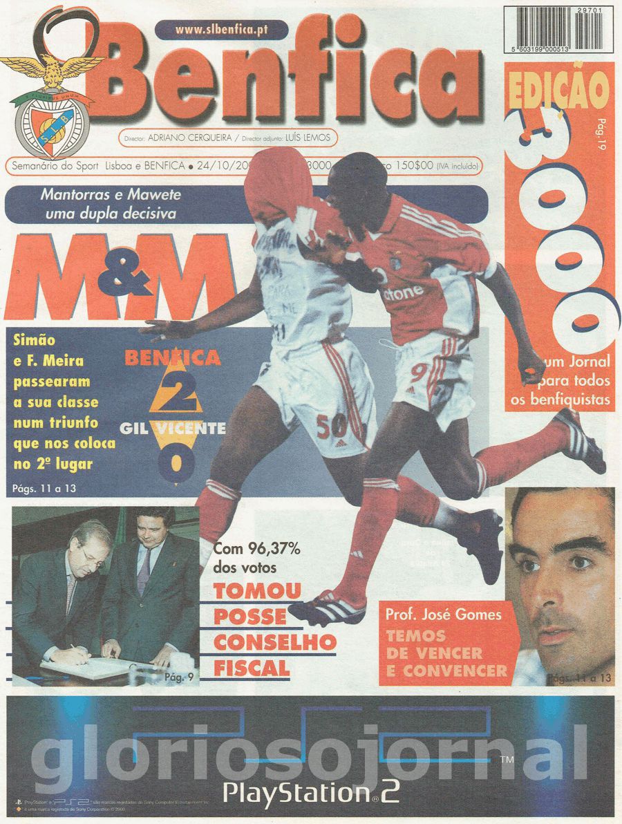 jornal o benfica 3000 2001-10-24